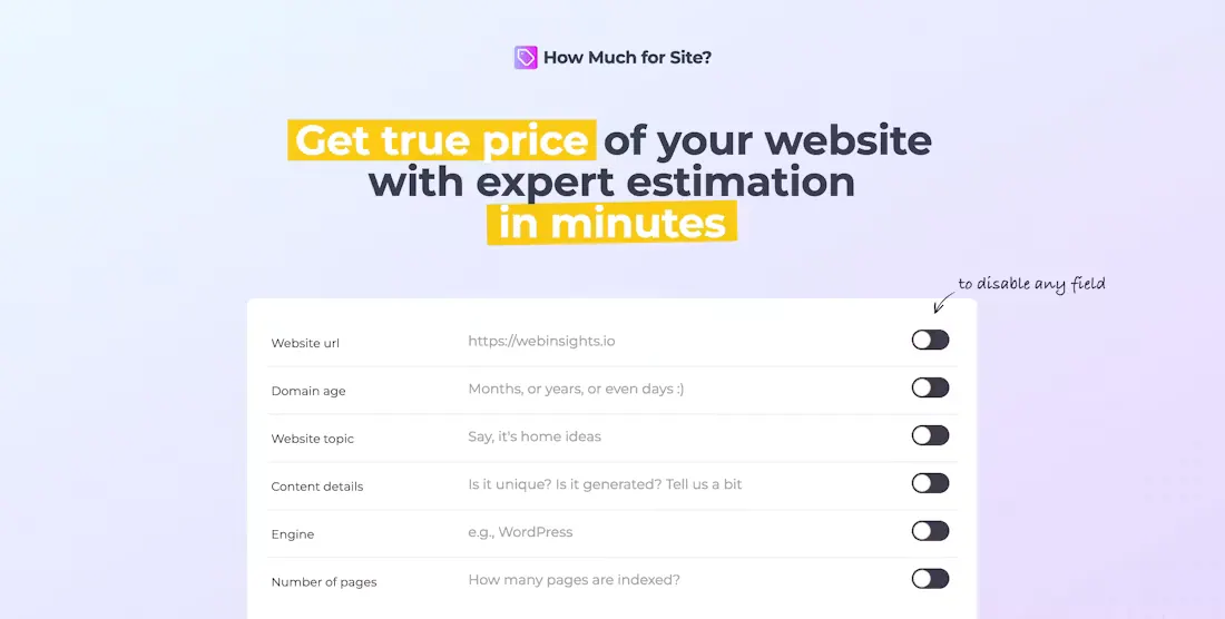 Get true price – the questionnaire