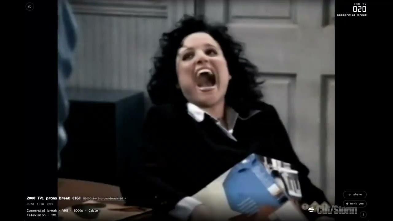 An archival television clip playing in RND TV